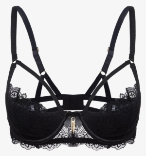 Ladies French Style Fancy Lace Halter Bra Thin Padded - Brassiere #908954