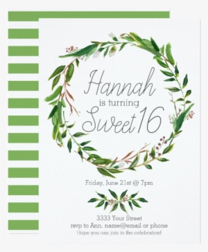 Laurel Wreath Sweet Sixteen Party Invitation #909540