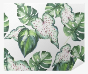 Tropical Hawaii Leaves Palm Tree Pattern In A Watercolor #909806