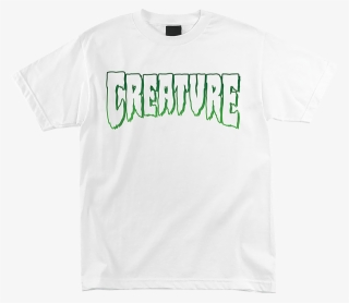 Creature Logo Outline Ss Tshirt M-white - Living On The Hedge #9000021
