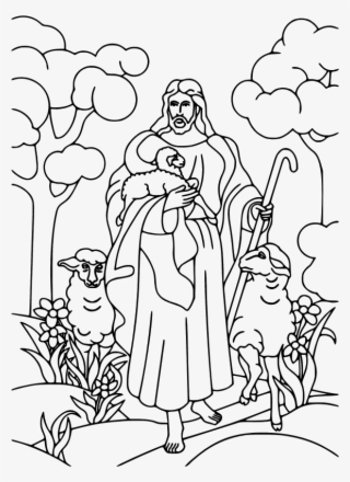 Medium Image - Jesus The Good Shepherd Coloring Pages #9001748