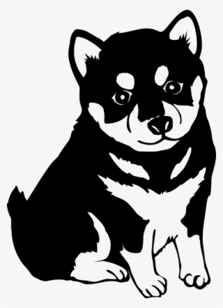 Dog Png Clipart - Black Shiba Inu Drawing #9004156