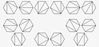 Catalan Hexagons Example - 14 Triangulations Of A Hexagon #9010938