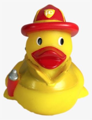 Fireman Rubber Duck With Red Helmet, Oxygen Tank, Coat, - Bath Toy #9011704