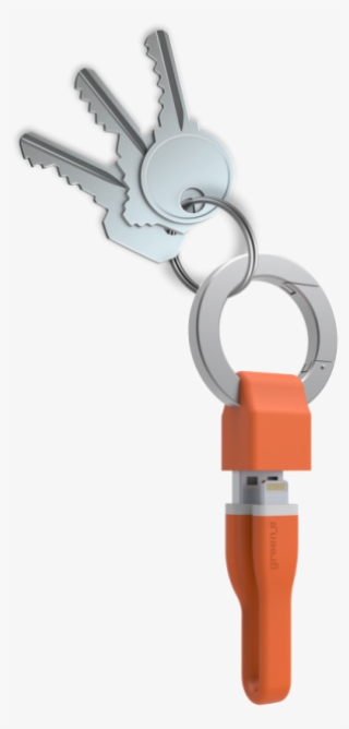 Porte Cle Cable Tpe 10 Cm Orange Lightning 2,4a - Micro-usb #9012472