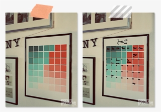 Diy Mint And Coral Ombre Paint Chip Calendar - Architecture #9013162