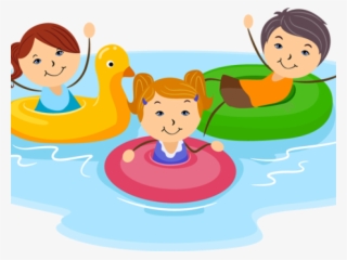 Banner Kid Swimming Clipart - Children Swimming Clipart #9013745