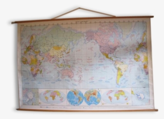 Large Map Of New School World Vintage - Anciennes Cartes D Ecole #9013789