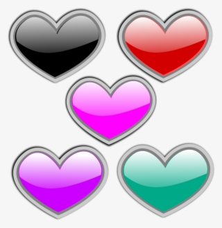 Gloss Heart 2 Free Vector / 4vector - Corazones De Colores Png #9014695