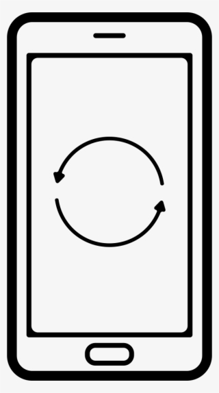 Refresh Circular Arrows Couple Symbol On Phone Screen - Mobile Symbol Png In White #9015010