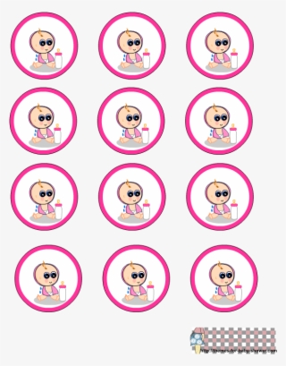 Round Labels For Girl Baby Shower - Indiana #9015654