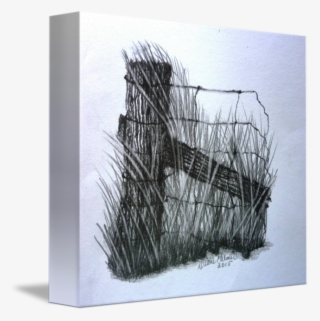 Branch Drawing Art - Old Farm Fence Drawing #9017154