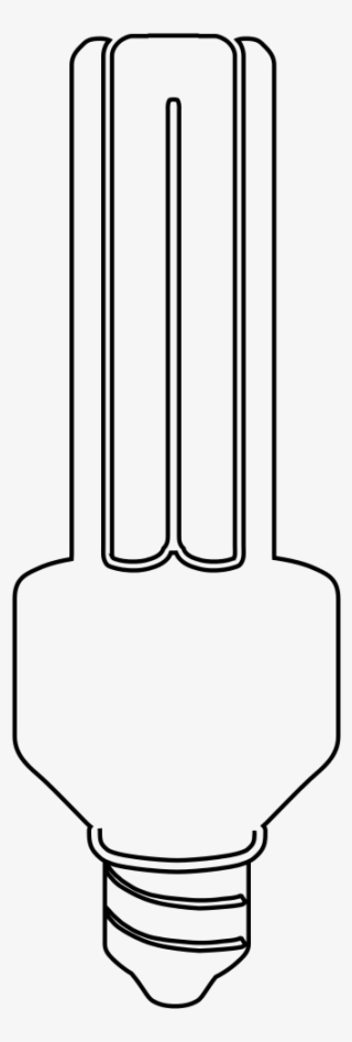 Floruecent Light Bulb-outline - Line Art #9017409