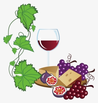 White Wine Common Grape Vine Free Content Clip Art - Wine And Cheese Borders #9025169