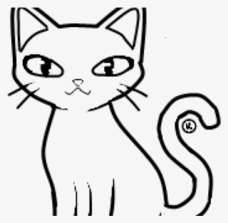 Drawn Cat Outline - Black And White Cat Clip Art #9025522