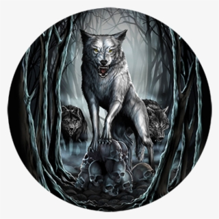 Наклейка Wolf Skull - Dark Fantasy Wolf #9025997