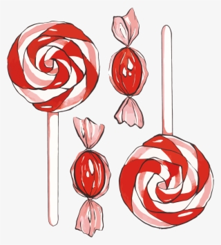 Lollipop Cotton Candy Watercolor Painting - Cute Watercolor Candy Cane #9027623