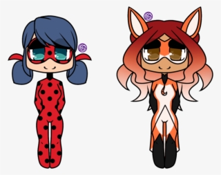 Free Png Download Chibi Ladybug And Rena Rouge By Morgafur - Miraculous Ladybug Rena Rouge Chibi #9030102