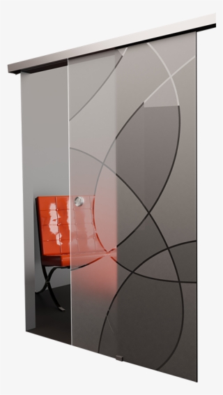 Basic Glasschiebetür Curvy Lines - Wardrobe #9031925