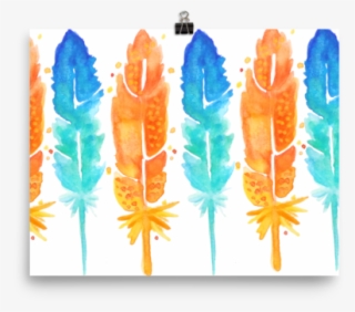Watercolor Feather Poster - Art #9032210