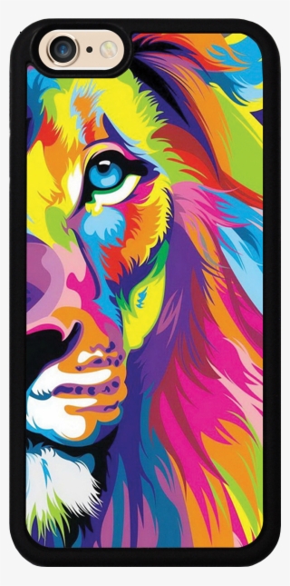 Stylish Multicolored Lion Case - Lion Painting #9032849