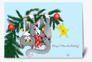 Christmas Tree Cat Greeting Card - Christmas Tree #9034252