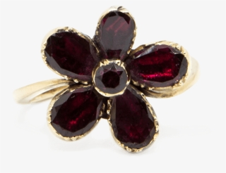 Garnet Flower Ring Front - Ruby #9034919