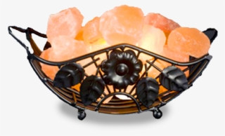 Iron Wrought Flower Shape Basket With Salt Chunks - Tangerine #9034980