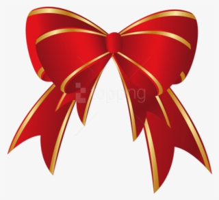 Free Png Christmas Red Gold Bow Png - Red Christmas Bow Clip Art #9034988