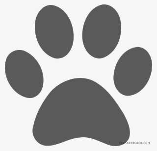 Grayscale Paw Print Animal Free Black White Clipart - Grey Paw Print Clip Art #9037413