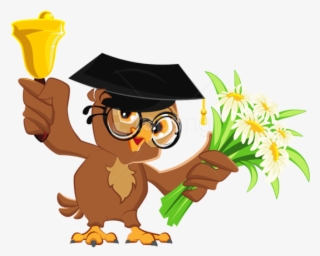 Free Png Download Owl With School Bellpicture Clipart - Teacher Owl #9042167