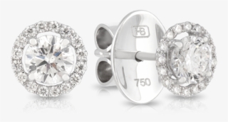 18ct White Gold Round Brilliant Cut Diamond Earring - Diamond #9043028