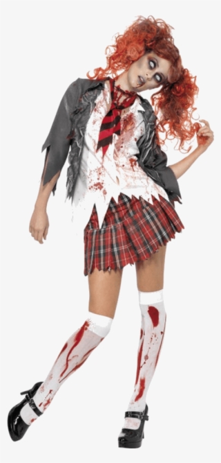 High School Horror Zombie Schoolgirl Costume - Old School Girl Costume #9046721