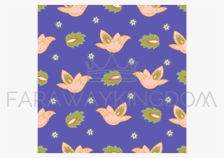 Blue Birds Folk Ethnic Vector Illustration Seamless - Vector Graphics #9047655