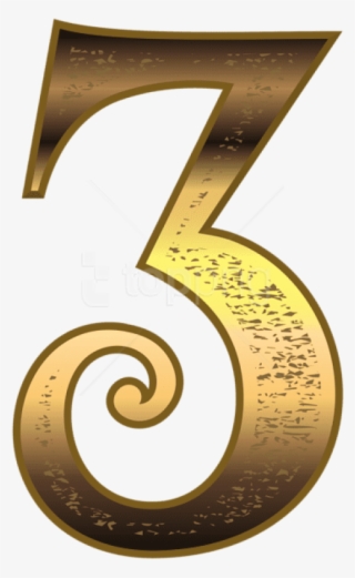 Free Png Old Gold Number Three Png Images Transparent - Number #9049721