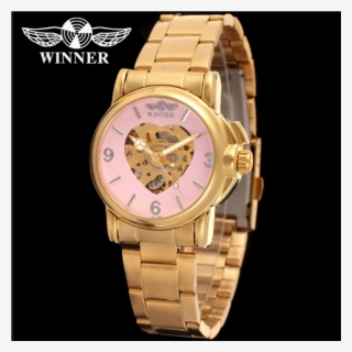 2018 Lady Watch Winner Golden Heart Shape Skeleton - Watch #9050176
