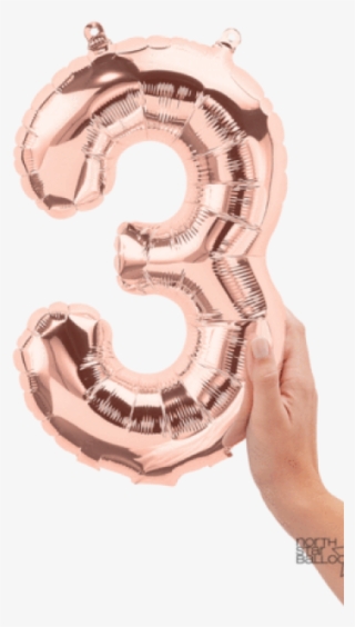 16" Rose Gold 3 Number Balloon - 30th Birthday Balloons Rose Gold #9051024