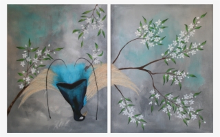 Blue Bird Of Paradise Double Panel Art Museum-grade #9054318 Blue Bird Of Paradise Double Panel Art Museum-grade #9054318