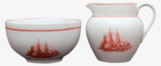 Wedgwood Porcelain Cream & Sugar Flying Cloud Pattern - Ceramic #9054894