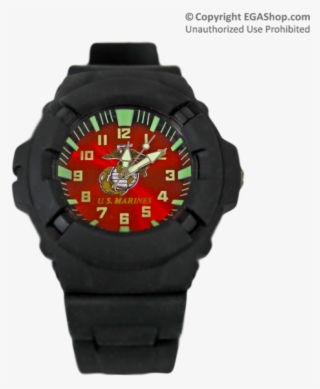 Watch , W/ Marines On Red Face - Analog Watch #9056854