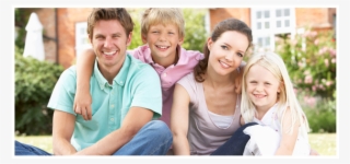 A Happy Family Seating On The Grass - Biggs Insurance Agency, Inc. #9059049