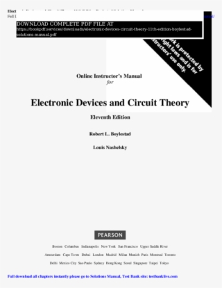 Electronic Devices Circuit Theory 11th Edition Boylestad - Nas Gas #9062050