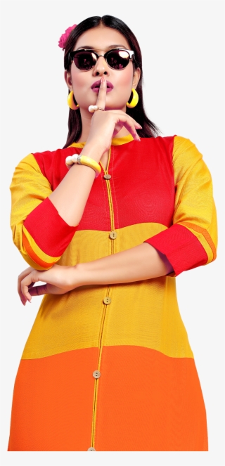 Yuri's Multicoloured Cotton Straight Kurti - Girl #9064427