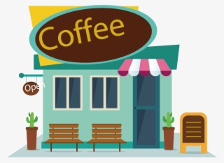 Shop Map Coffee Food Fast Vector Cafe Clipart - Coffee Shop Clipart Png #9067651