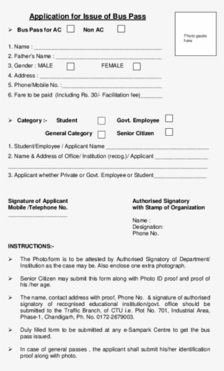 Application For Issue Of Bus Pass Bus Pass For Ac Non - Bus Pass Form Karnataka #9068369