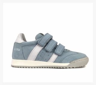 Light Blue Suede Velcro Sneaker - Walking Shoe #9068621