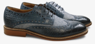 Derby Shoes Matthew 4 Big Croco Bluette Denim Jeans - Slip-on Shoe #9069557