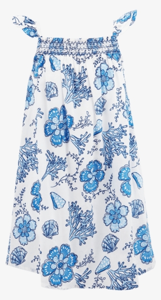 Girls Coral Shells Smock Top Dress - Day Dress #9069840