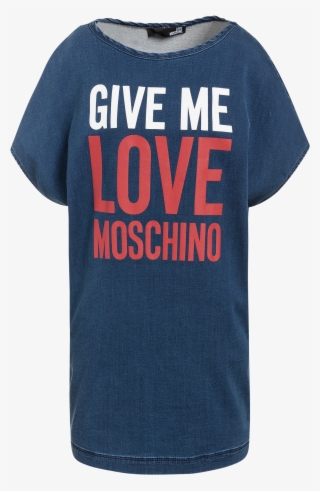 Dress In Elasticated Fleece Effect Denim With Give - Love Moschino #9070183