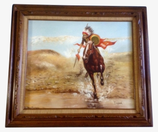 Indian Paintings On Canvas Beautiful J Wymark Oil Painting - Painting Native American Cowboy #9072895